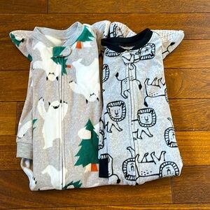 Lot of 2 fleece toddler pajamas